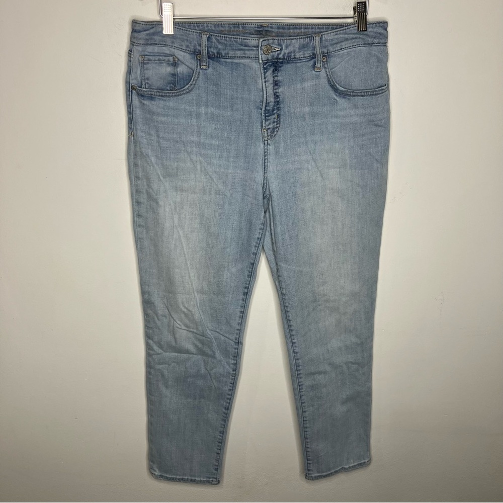 Chico so slimming‎ girlfriend slim leg ankle jeans light wash women’s size 12